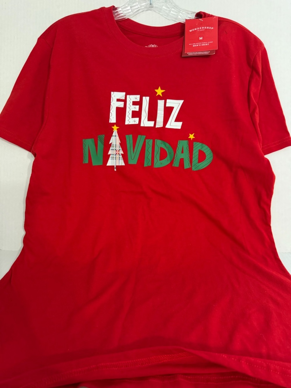 Wondershop Red Mens Sleepwear Tee with White Logo